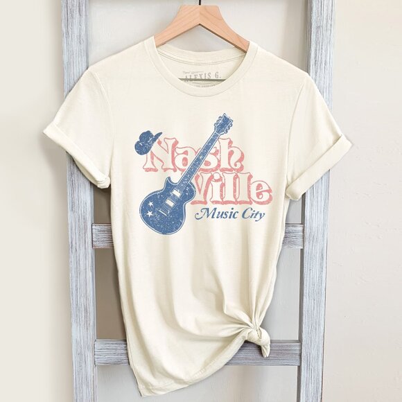 Nashville Music City Graphic Tee, Country Music T Shirt, Nashville Shirt - Picture 2 of 3